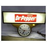 LIGHTED DR. PEPPER CLOCK 26X17