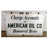 PORC. DS AMERICAN OIL CO CHARGE SIGN