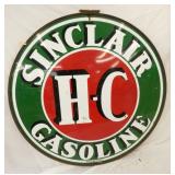 1955 DS PORC. SINCLAIR HC GASOLINE SIGN