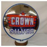 15IN GLASS BODY CROWN SILVER PUMP GLOBE