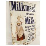 VIEW 5 32X49 MILKMAID MILK PORC. SIGN