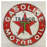 42IN DS PORC. TEXACO GASOLINE SIGN