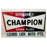 PLASTIC CHAMPION SPARK PLUGS SIGN