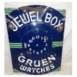 RARE PORC. JEWEL BOX NEON CLOCK SIGN
