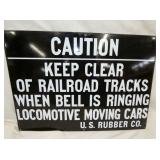 PORC. CAUTION RR TRACKS 28X20
