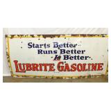 8FT. PORC. LUBRITE GASOLINE SIGN
