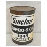 1 QT. SINCLAIR TURBO-S OIL CAN 