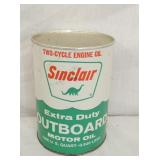 1 QT. SINCLAIR OUTBOARD MOTOR OIL CAN 