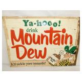RARE 1968 EMB. YA-HOO! MT. DEW SIGN