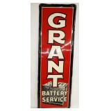 1952 VERTICAL EMB. GRANT BATTERY SIGN