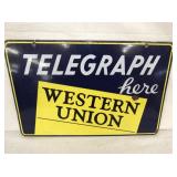 PORC. DS TELEGRAPH WESTERN UNION SIGN