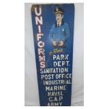 WOODEN VERTICAL UNIFORMS PARK DEPT.
