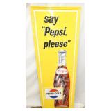 EMB. SAY PEPSI PLEASE VERTICAL SIGN