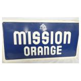 EMB. MISSION ORANGE SIGN SELF FRAMED