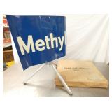 NOS METHYL PUMP TOP SPINNER SIGN