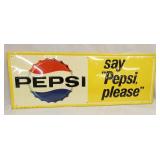 1963 EMB. SAY PEPSI PLEASE SIGN