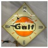16IN LIGHTED GULF DIAMOND CLOCK