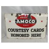 DS PORC. AMOCO COURTESTY CARDS SIGN