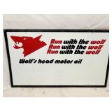 WOLFS HEAD MOTOR OIL SIGN