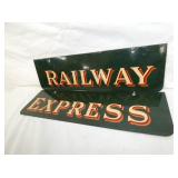 VIEW 3 2PC. RAILWAY EXPRESS SIGN