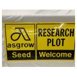 NOS EMB. ASGROW SEED DEALER SIGN