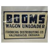 NOS EMB. BOOMS WAGON UNLOADER SIGN