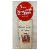 1947 COKE PILLAR SIGN W/ CARTON/BUTTON