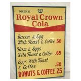 ROYAL CROWN COLA MENU SIGN