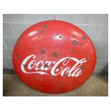 48IN PORC. COCA COLA BUTTON SIGN