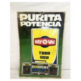 PURITA POTENCIA RAY-O-VAC SIGN W/ RADIO