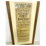 RARE BLACK AMERICANA MINSTRELS SHOW ADV.