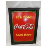 EMB. 1938 COKE ICE COLD SIDEWALK SIGN