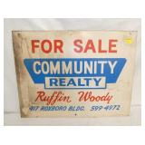COMMUNITY RUFFIN WOODY SIGN