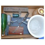 EARLY TOOLS, INSULATORS, BOWLS