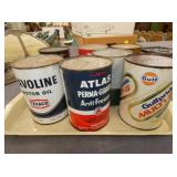 VARIOUS MOTOR OIL CANS