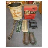 EARLY TIN MATCH SAFES, ADV. TINS