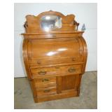 CYLINDER ROLL DESK W/ MIRROR SPLASH