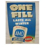OLD STOCK AMO AMOCO WINDOW SIGN