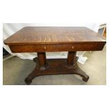 NICE OAK LIB. TABLE W/ DRAWER