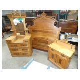 3PC. MATCHING CHESTNUT BED SUITE