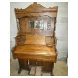 OAK ORGAN W/ MIRROR BACK