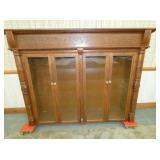 LG OAK DOUBLE DOOR BOOKCASE