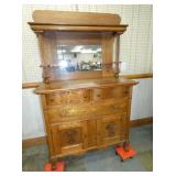 OAK SIDEBOARD W/ MIRROR