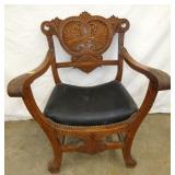 ORNATE HANDCARVED PARLOR CHAIR
