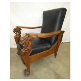 VIEW 3 NICE CARVED MORRIS CHAIR