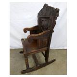VIEW 4 SIDE VIEW OAK PARLOR ROCKER