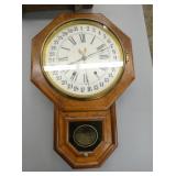 OAK WALL REGULATOR CALENDAR CLOCK