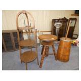 PIRM. BARREL CHURN, STOOL, PIE SHELF