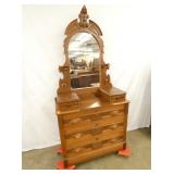 VICTORIAN WALNUT DRESSER W/ MIRROR