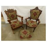 VICTORIAN WALNUT PARLOR CHAIRS